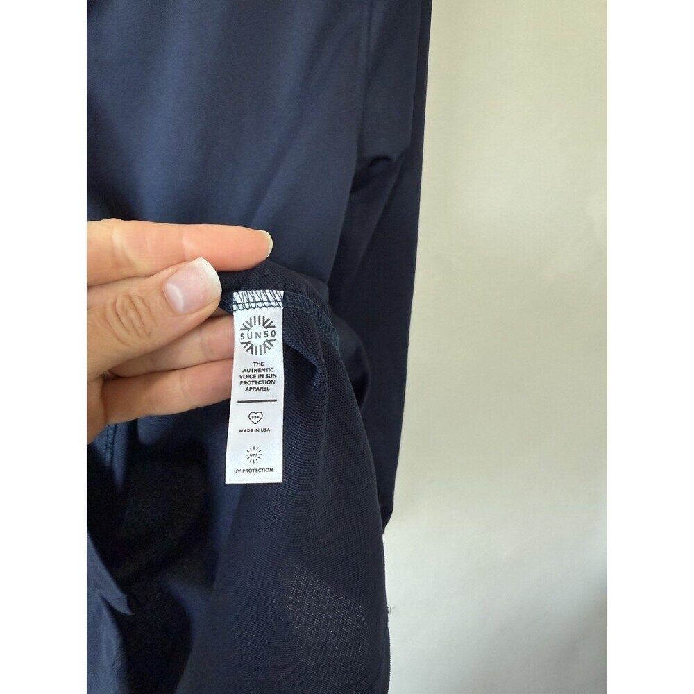 Sun50 Sun 50 Womens Navy Blue Long Sleeve UPF 50 Golf Shirt Outdoor Collared Top - Picture 3 of 5